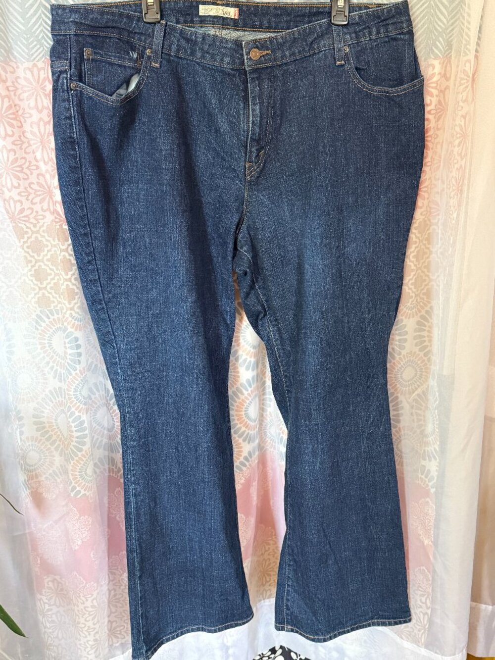 LEVI'S BOOT CUT 580 Women's 24W plus size dark blue denim Jeans